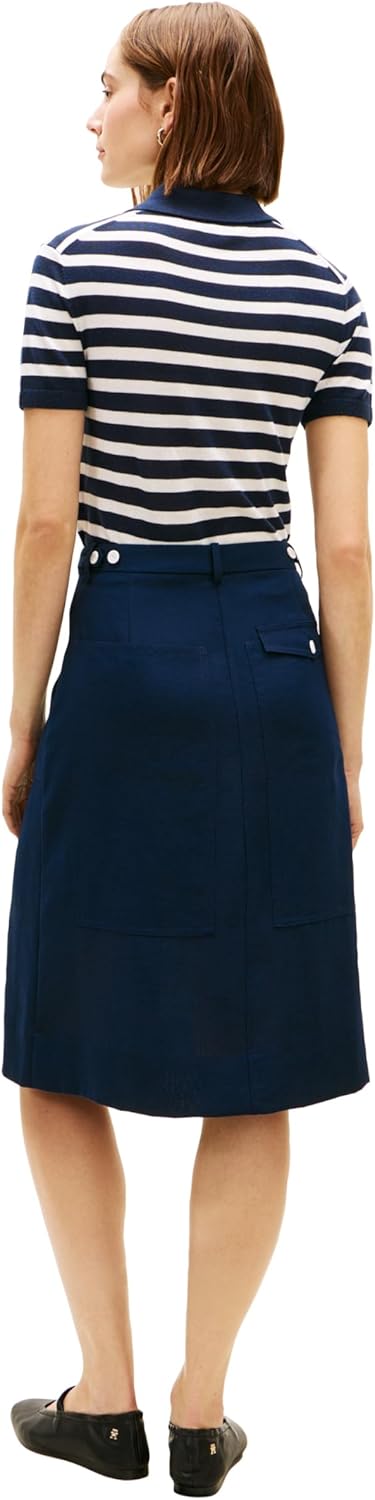 Tommy Hilfiger Women's Pleated Midi Skirt with Pockets