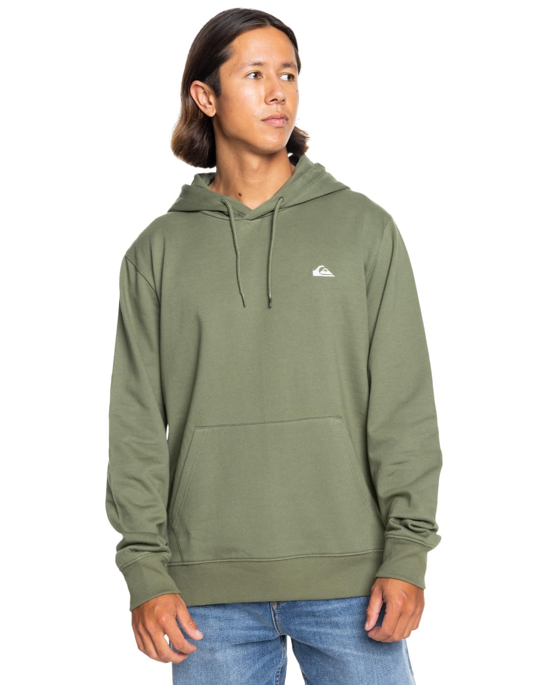 Quiksilver Fleece sweater BASIC HOODIE YOUNG Men's Green XXL