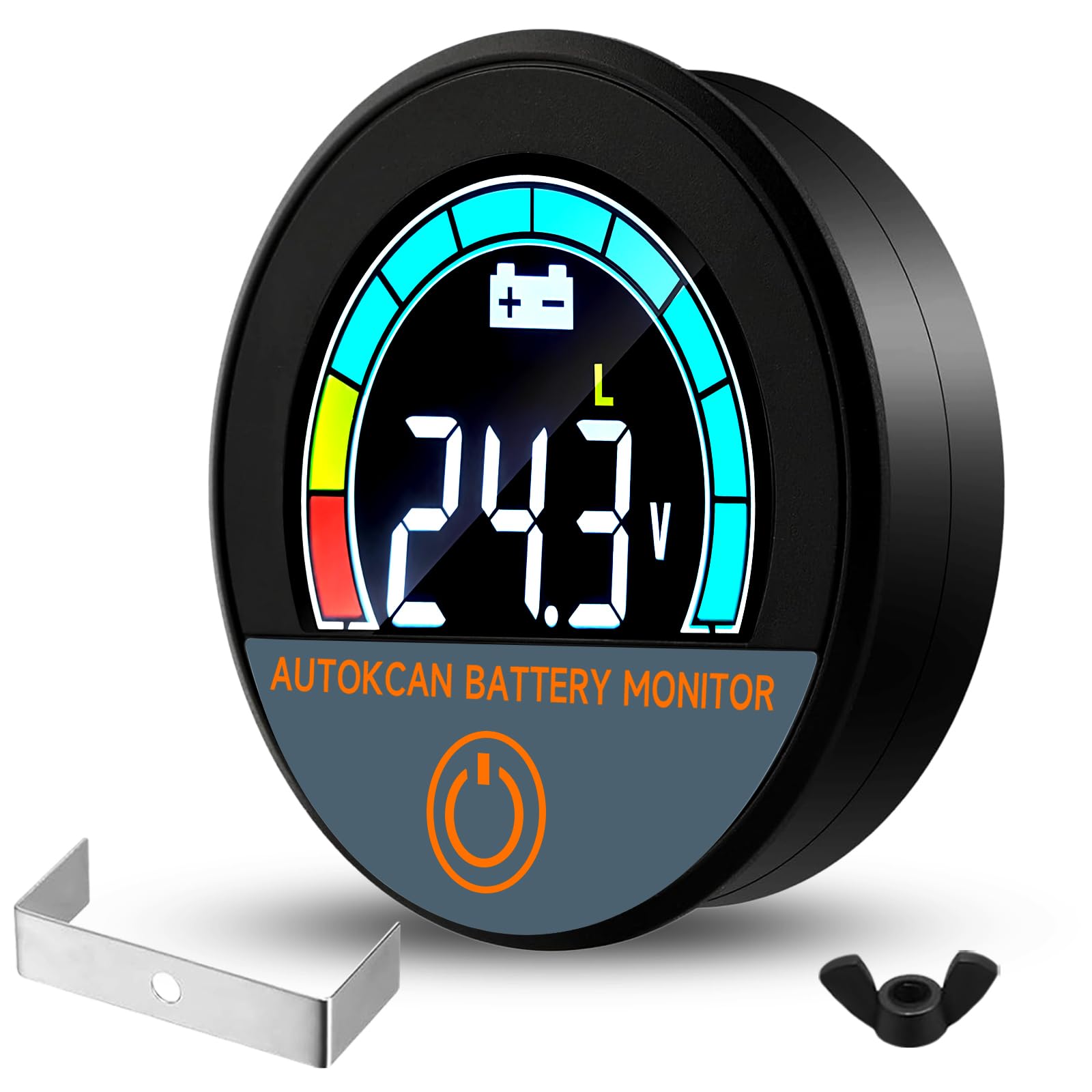 Battery Monitor Voltage Meter 12V 24V 48V 60V 72V 84V Waterproof Digital Indicator Round Golf Cart Battery Meter Embedded LCD Display Voltage Gauge for Golf Cart Motorcycle Car Truck (1)-image-15