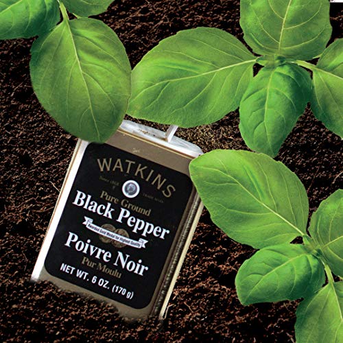 Image of Watkins Gourmet Spice Tin, Pure Ground Black Pepper, Tin, 6 Ounce (Pack of 6)