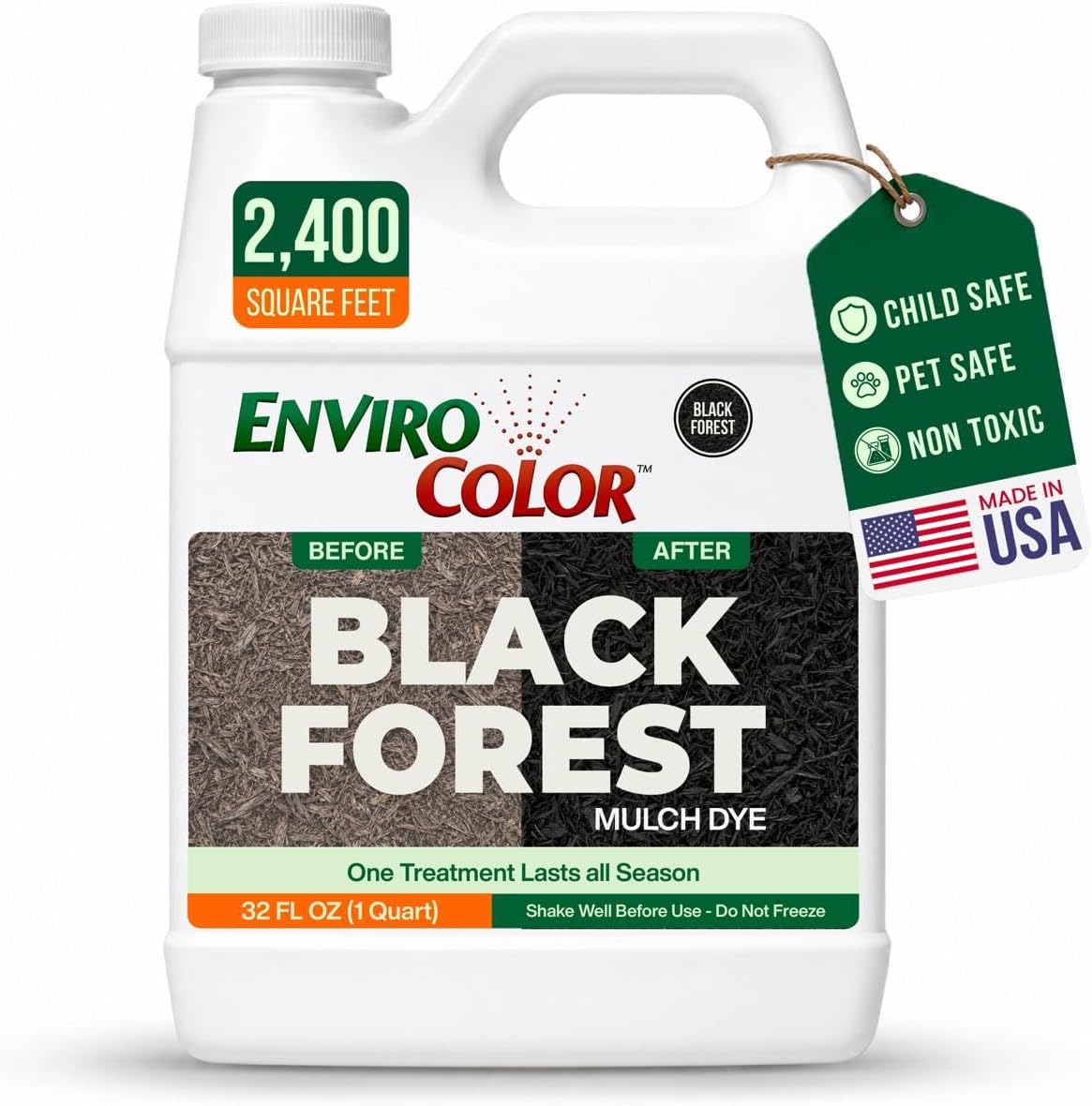 BF0032 851612002018 2,400 Sq. Ft. Black Forest Mulch Color Concentrate, 1 Quarts (Pack of 1)