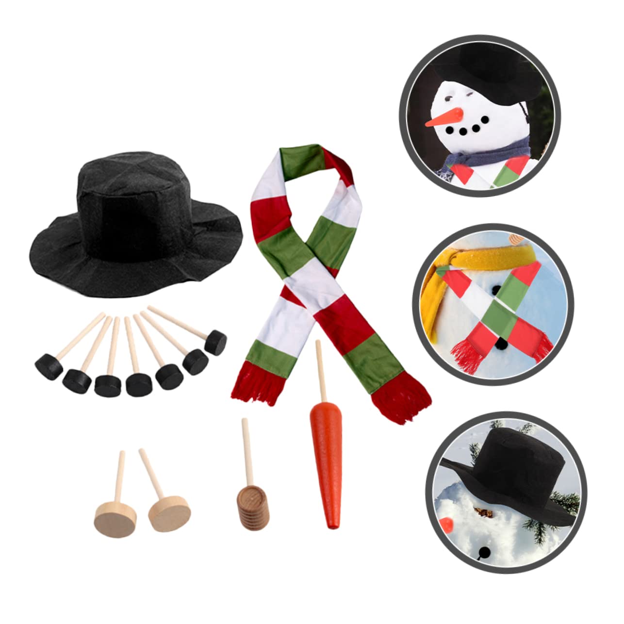 Cabilock 5 Juegos De Disfraces De Muñecos De Nieve Kit para Hacer Muñecos De Nieve De Reno De Nieve Accesorios para Vestir Muñecos De Nieve Decoraciones Navideñas para