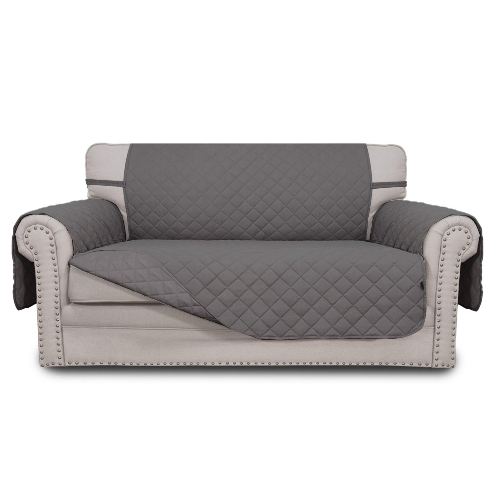 Easy-Going Reversible Loveseat Water Resistant Couch Cover (Gray)