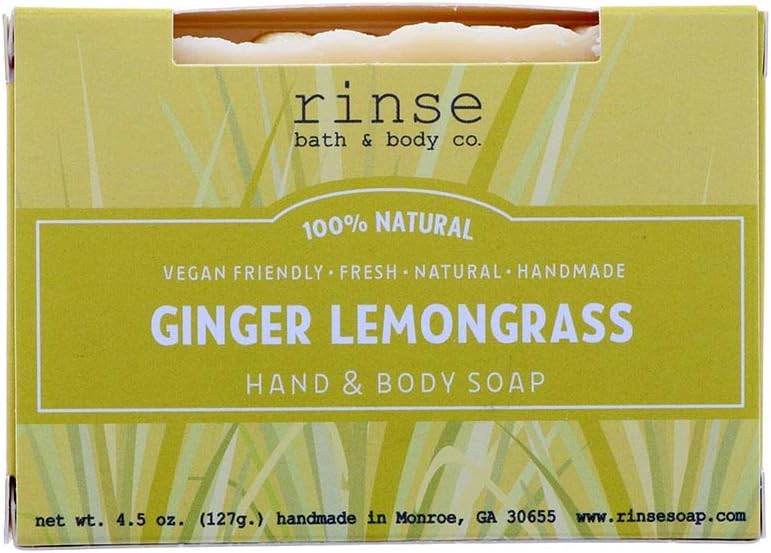 Sabonete em barra artesanal de capim-limão e gengibre Rinse Bath & Body, 128 g