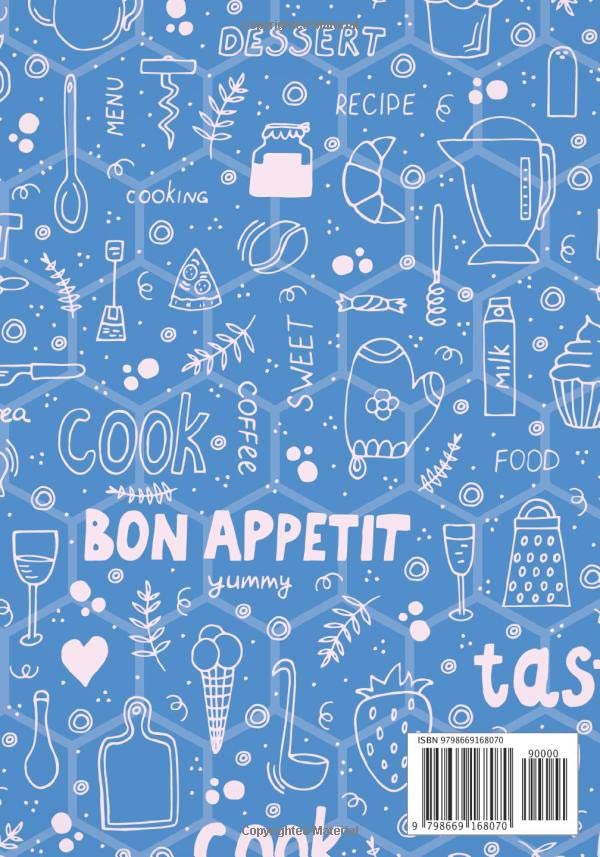 RECIPES COOKBOOK: My Favorite Recipes | Blank recipes books to Write In | 7 x 10 In | Collect the Recipes You Love in Your Own Custom Cookbook with ... With Blue and White Beehive Background) image 2