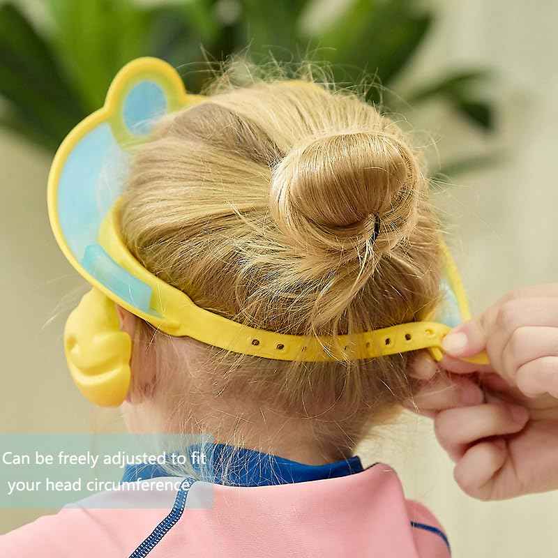 Image of Baby Shower Cap Washing Hair Visor Shield Kids Bath Shampoo hat Toddler Prevents Water from Pooling in Face (Blue pilot)