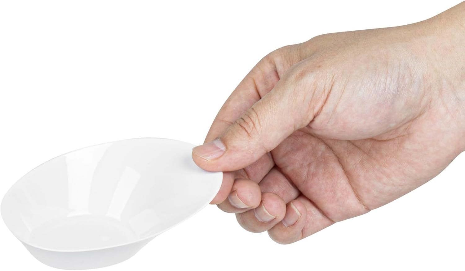 Restaurantware Oval White Plastic Ellipse Dish - 4" x 3" x 1 1/4" - 50 count box