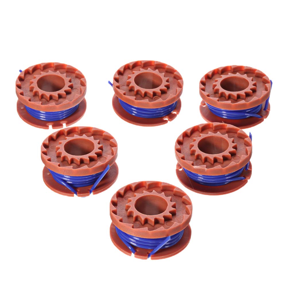 Bobine de rechange 6 + 2 fils pour coupe-bordures Worx WA0010 3 m 0,065 cm sans fil avec bouchon WA6531 GT