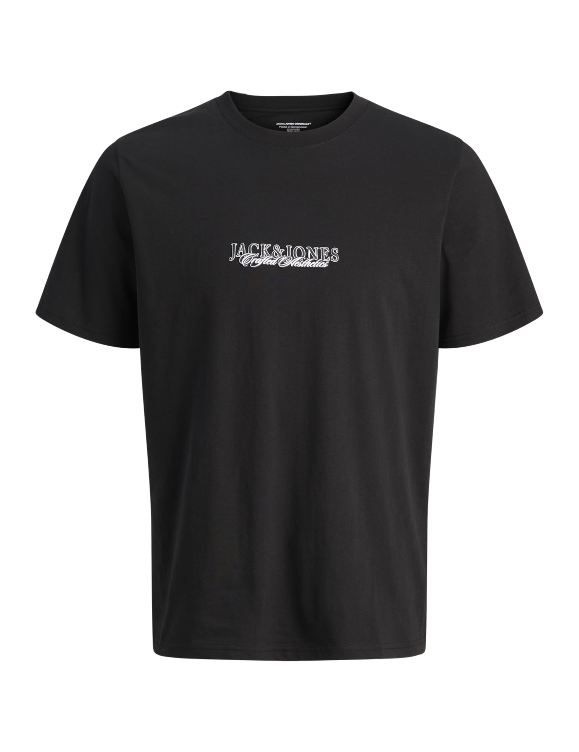 JACK & JONES Jorbleecker Minimal Tee SS Crew Neck, Black, S