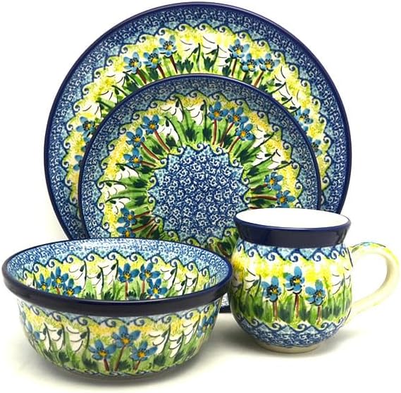 Polish Pottery 4-pc. Place Setting with Standard Bowl - Unikat Signature - U5071