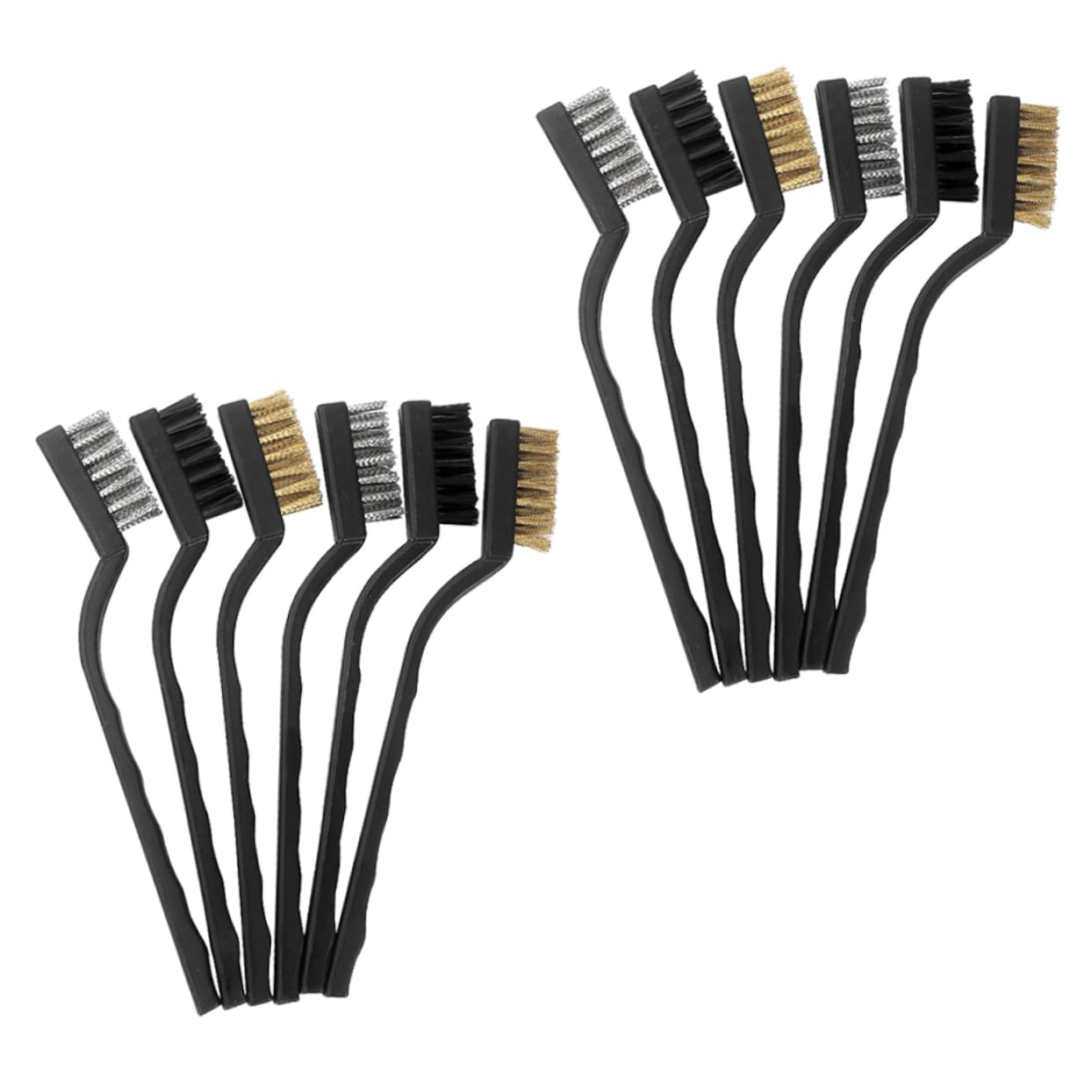 KICHOUSE Wire Brush Tool Set 12pcs Mini Wire Toothbrushes for Cleaning Brass Brush Efficient Cleaning Without Scratching for Industrial Use
