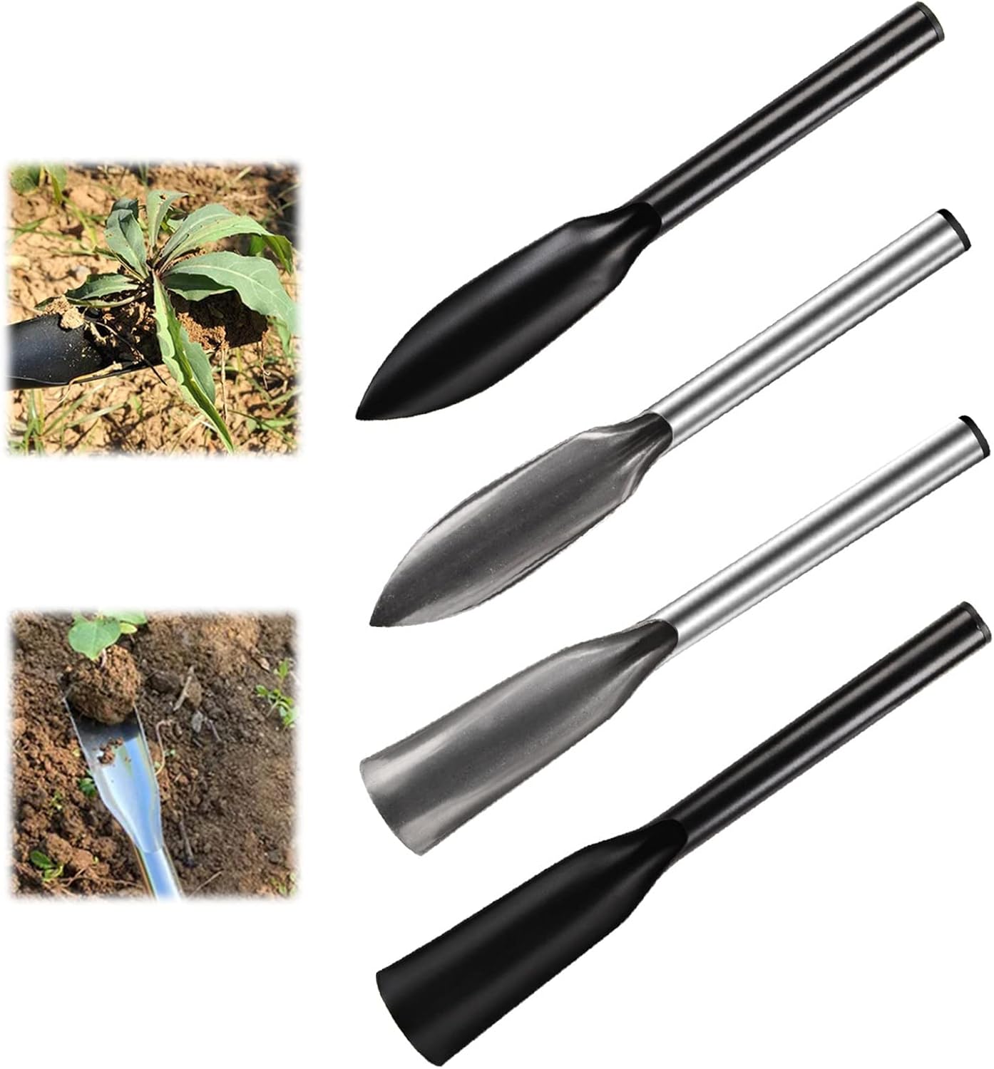 Garden Shovel, Small Hand Trowel Shovel, Carbon Steel Gardening Shovel, Trowel Garden Tool with Polished Long Non-Slip Handle for Transplanting, Outdoor Collection, Sea Catching, Garden Gift (4PCS)