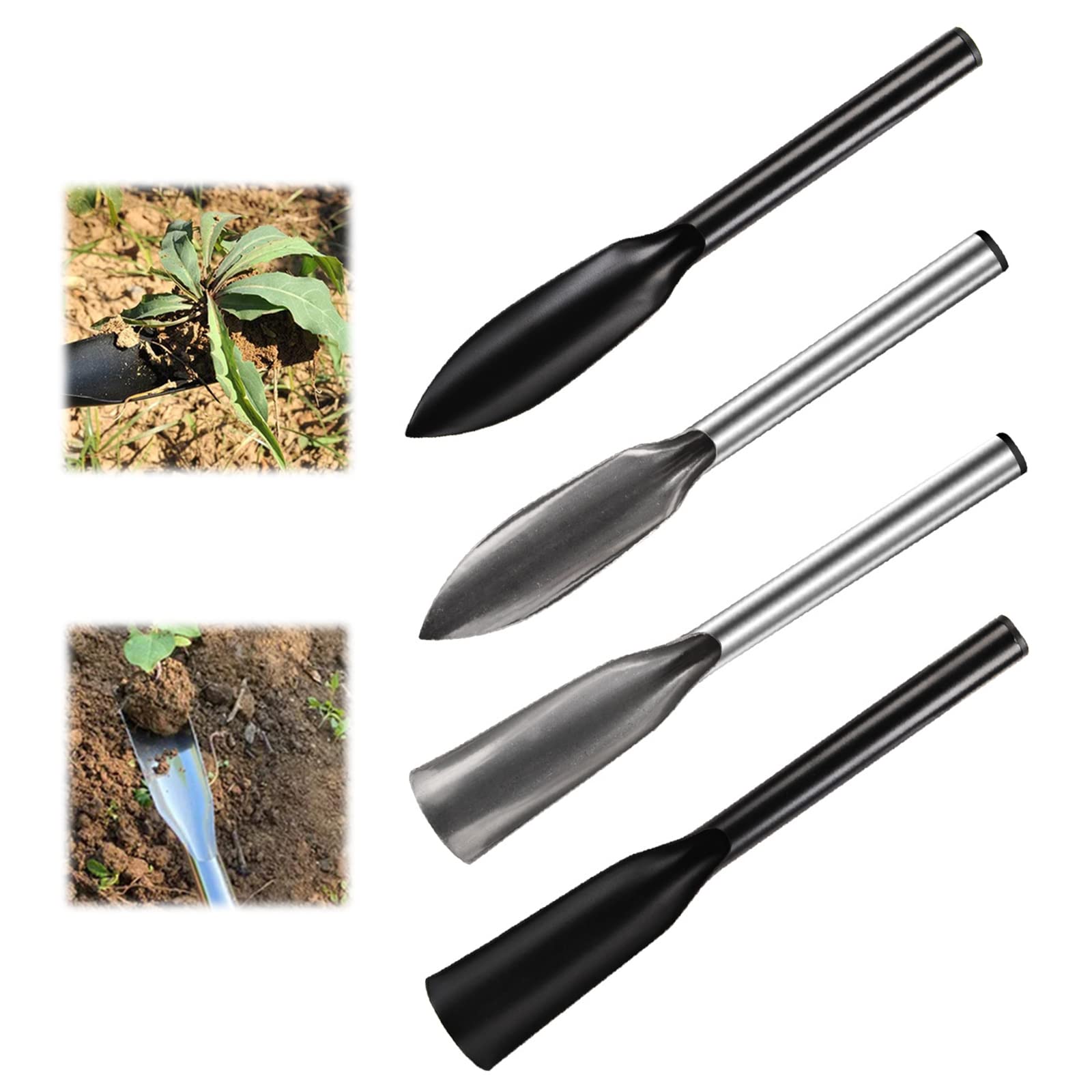 Garden Shovel, Small Hand Trowel Shovel, Carbon Steel Gardening Shovel, Trowel Garden Tool with Polished Long Non-Slip Handle for Transplanting, Outdoor Collection, Sea Catching, Garden Gift (4PCS)
