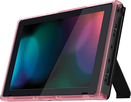 eXtremeRate Carcasa para consola Nintendo Switch, color rosa cereza para consola Nintendo Switch, marco frontal de repuesto para consola Nintendo