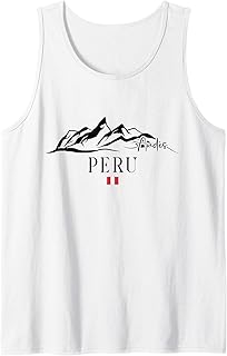 Andes Peru Alpine Mountain Range Peruvian Flag Souvenir Tank Top
