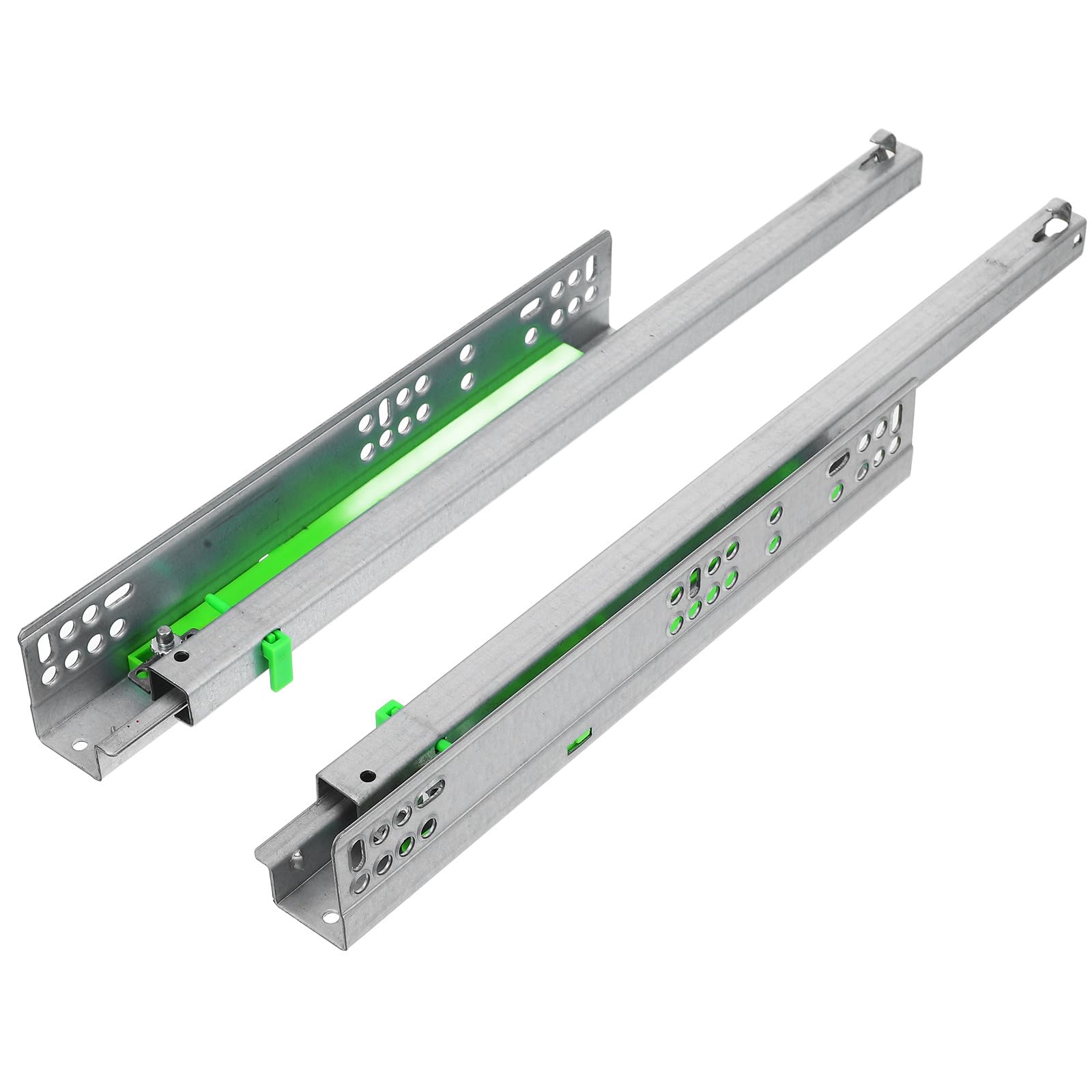Rail coulissant pour tiroirs monobloc Vaguelly en acier argenté renforcé