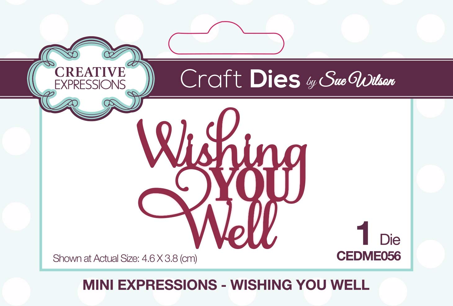 Sue Wilson Mini Expressions-Wishing You Well-Craft Die, Metal, 3.8 x 4.6 cm, CEDME056