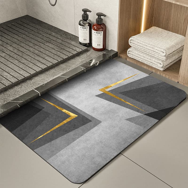 Genérico Alfombra Diatomita Baño 60x40 – Secado Rápido, Alfombrilla Piedra Diatomita Super Absorbente – Alfombrilla Diatomita - Stone Bath Mat (Flecha Dorada)