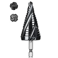 Vista 12 de Juego de 3 brocas escalonadas, brocas escalonadas de titanio HSS para metal, 28 tamaños con bolsa portátil