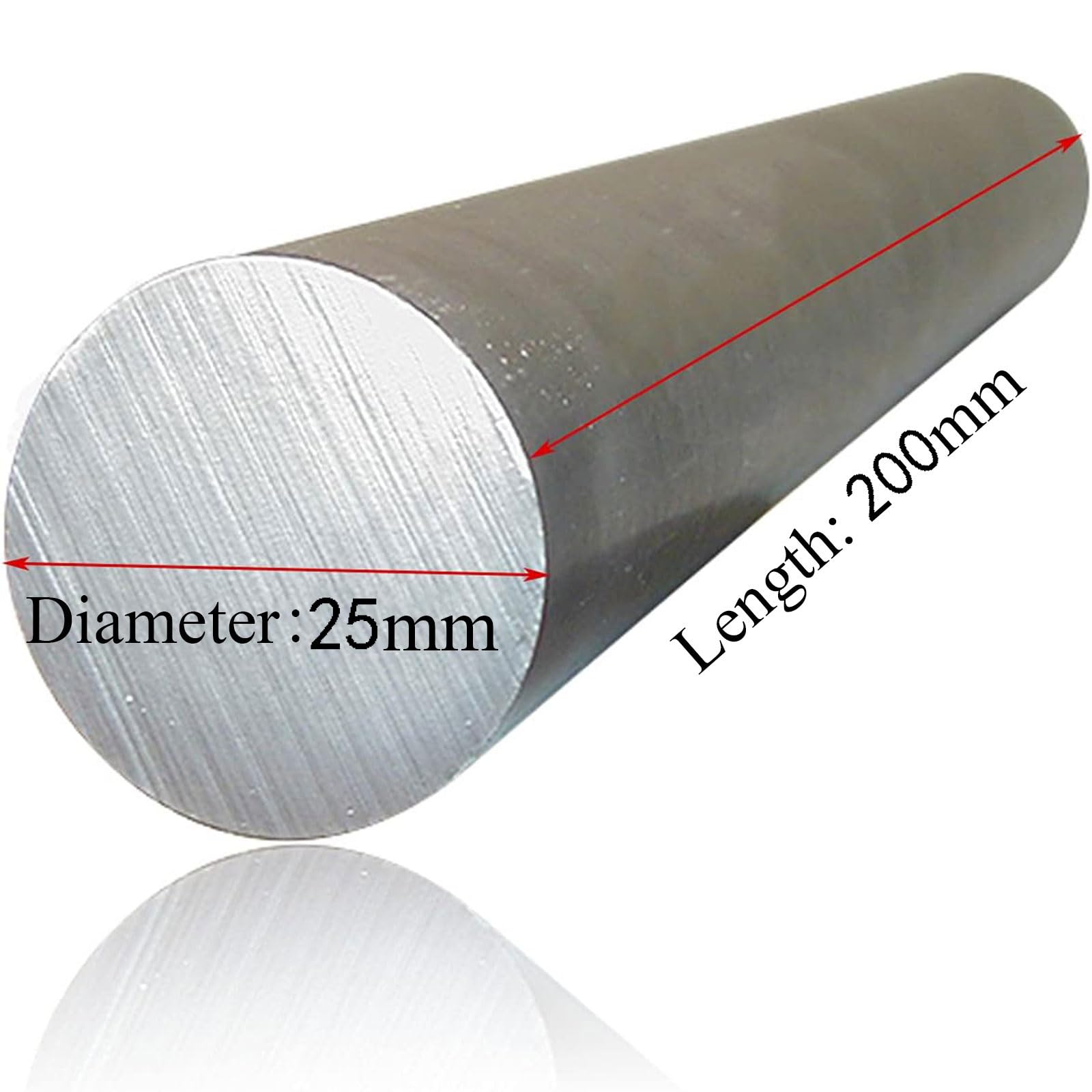 Asta tonda TC4 - Barra in metallo leggera e ad alta resistenza, lunghezza 200 mm, 1 pz(25x200mm)