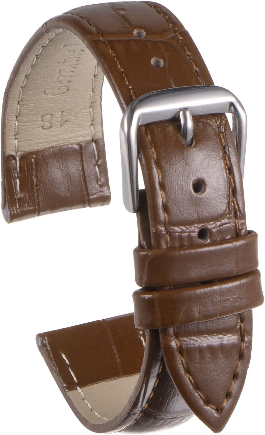 Leather Watch Band Embossed Alligator Pattern Cowhide Watch Strap 6 Colors Multi-sizes Replacement with Spring Bars for Men and Women
