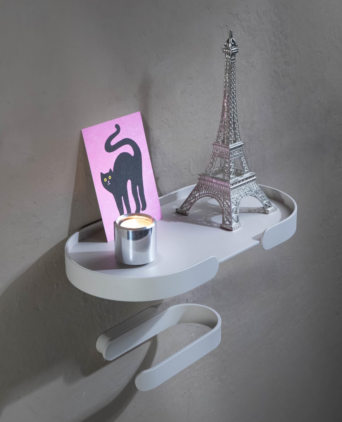Toilettenpapierhalter aus Aluminium, korrosionsbeständig, Wandmontage ohne sichtbare Verschraubungen, pulverbeschichtet, sorgfältig gefertigt in der EU - TAVO (Weiß)