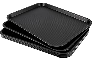 Fast Food Perfection: Sturdy 5 Pack 16 x 12 Inches Black Plastic...
