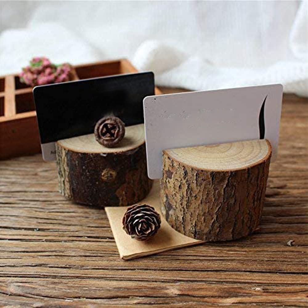 Lot de 20 porte-cartes de table en bois rustique et 30 cartes de place en papier kraft, support de numéro de table en bois pour photo, photo, note de