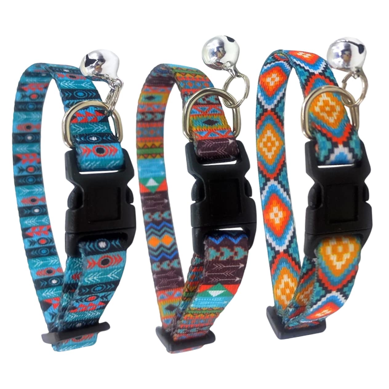 minkissy Lot de 12 Colliers décoratifs pour Chaton - Collier d'extérieur pour Chat - Collier pour Chat - Cloches pour Chiens de Taille - Résistant à l'usure - Collier en Polyester avec
