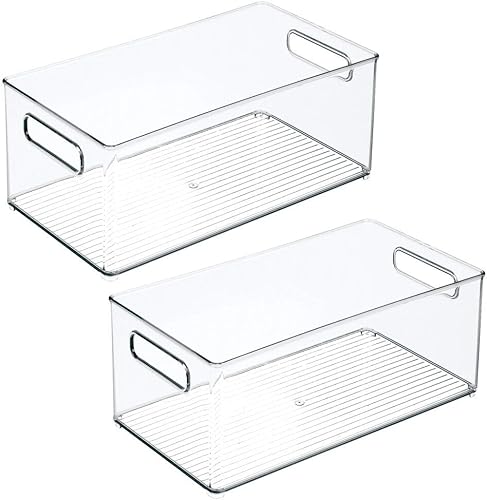 Miniatura 10 de mDesign contenedor apilable de plástico con asas, para la oficina en casa