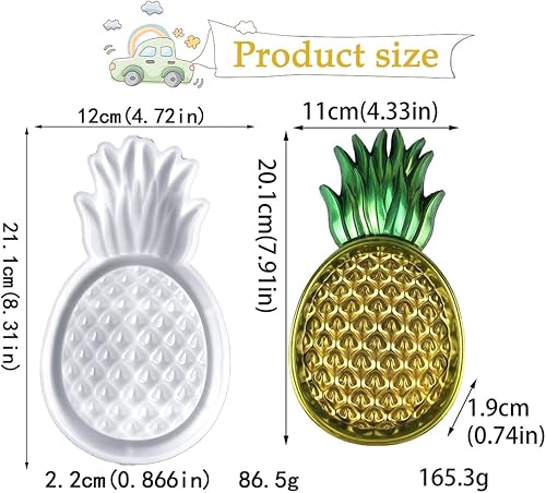 Miniatura 7 de Molde de resina para plato de joyería con forma de piña, moldes de silicona para bandeja de joyería, caja de almacenamiento de baratijas, molde de