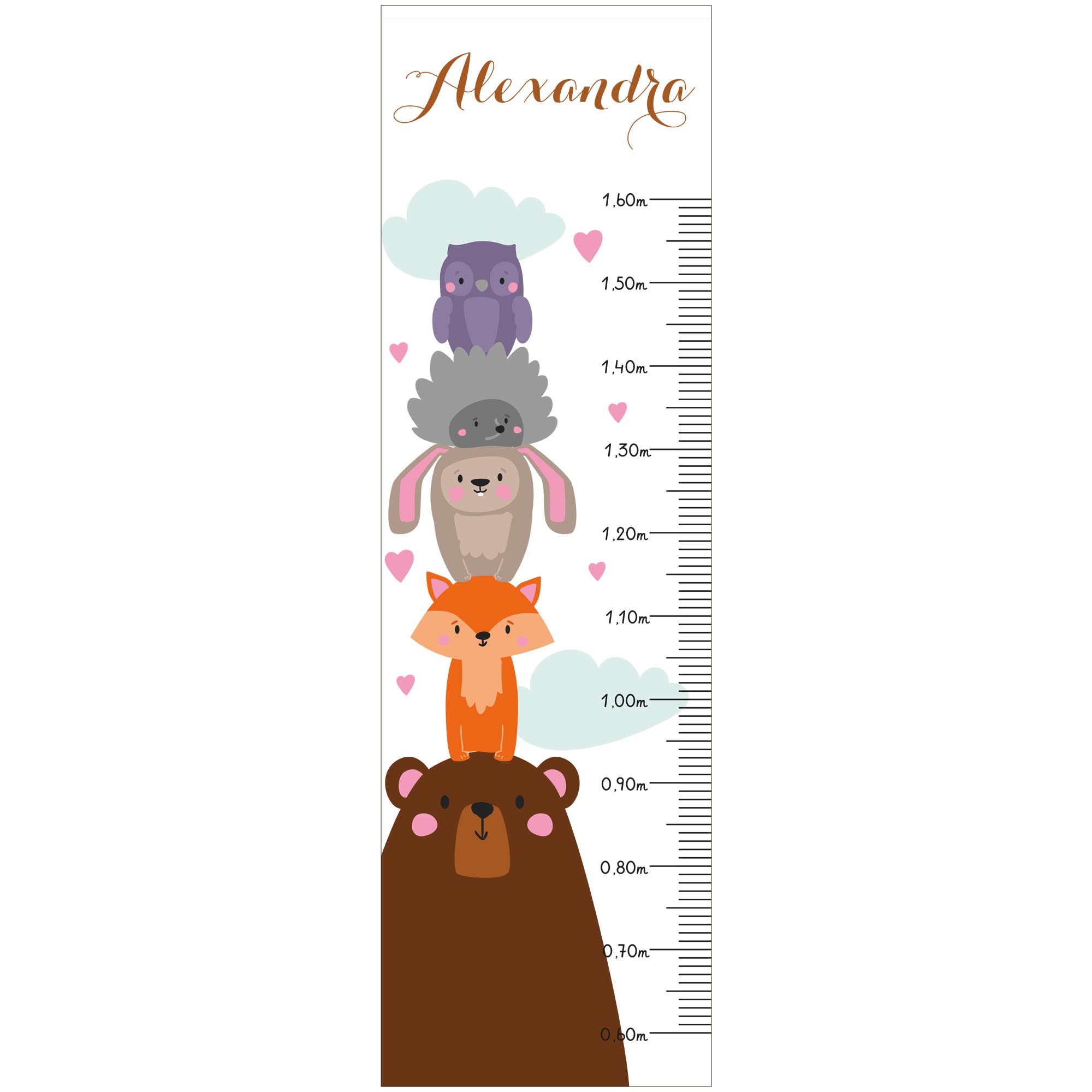 Toise - Pegatina de pared personalizada para habitación infantil (130 cm)