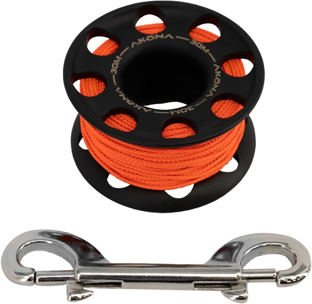 AKONA Spool with Double-Ended Stainless-Steel Clip for Scuba Diving