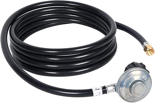 Miniatura 4 de GasSaf 12 FT Propane Regulator Hose Low Pressure Propane Regulator Fits Most LP Gas Grill, Dual Fuel Generator, Gas Stove and More，3/8 Female Flare