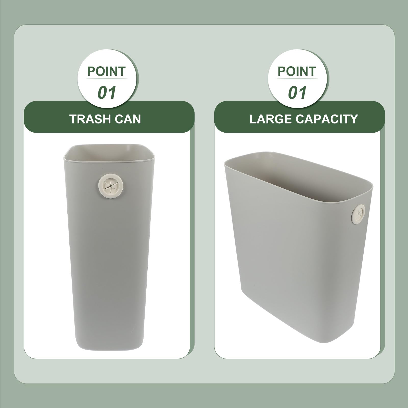Secchio della Spazzatura Sottile in Plastica Pp per Spazi Ristretti, Pattumiera da Cucina e Bagno Facile da Pulire, Contenitore Salvaspazio per Camera da Letto e Ufficio, Colore