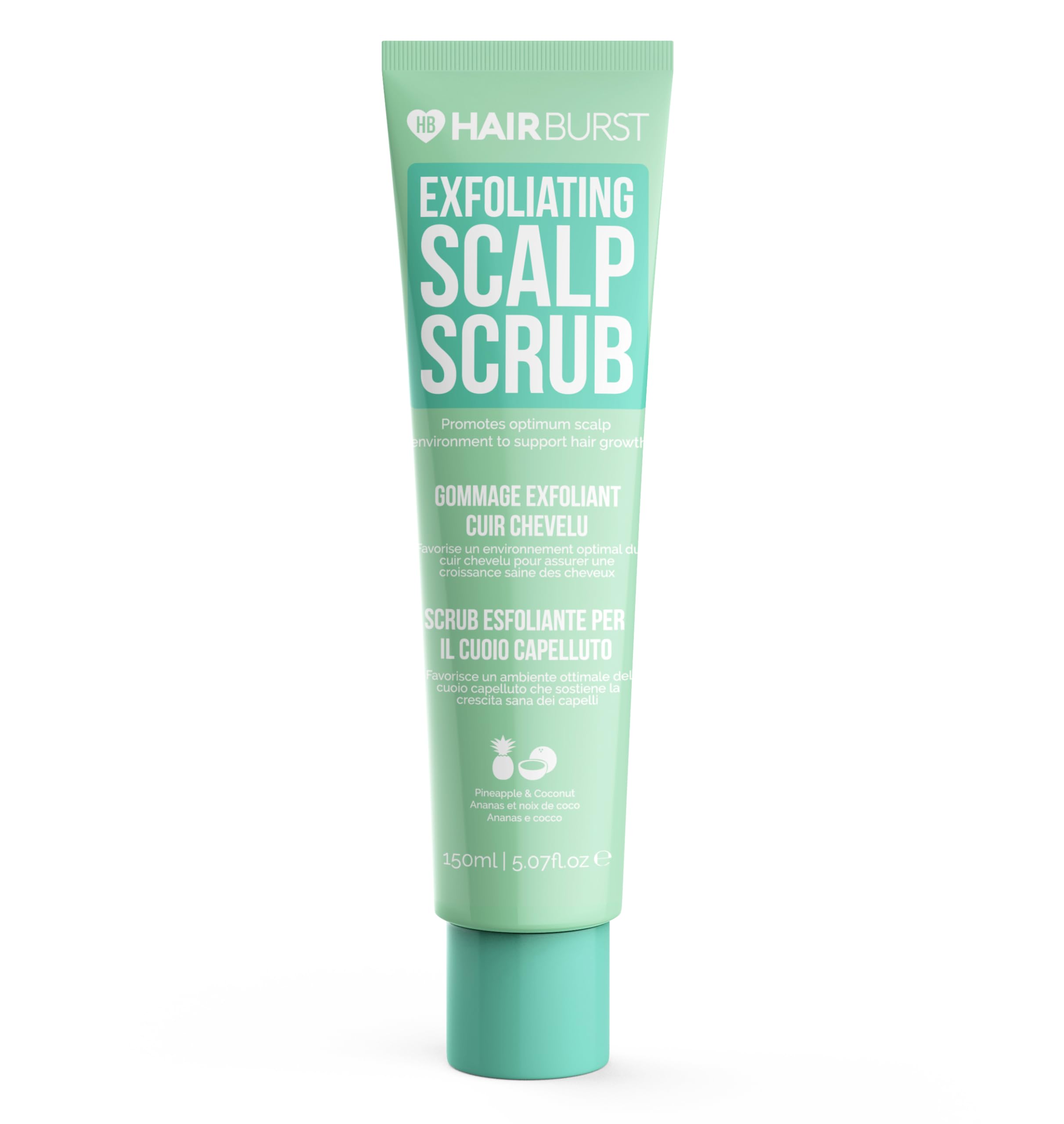 HAIR BURST Exfoliante- Tratamiento Vegano para el Cuero Cabelludo Previo al Champú - Promueve Crecimiento, Equilibrio y Limpieza del Cabello - Cuidado del Cabello para el Cuero Cabelludo Escamoso