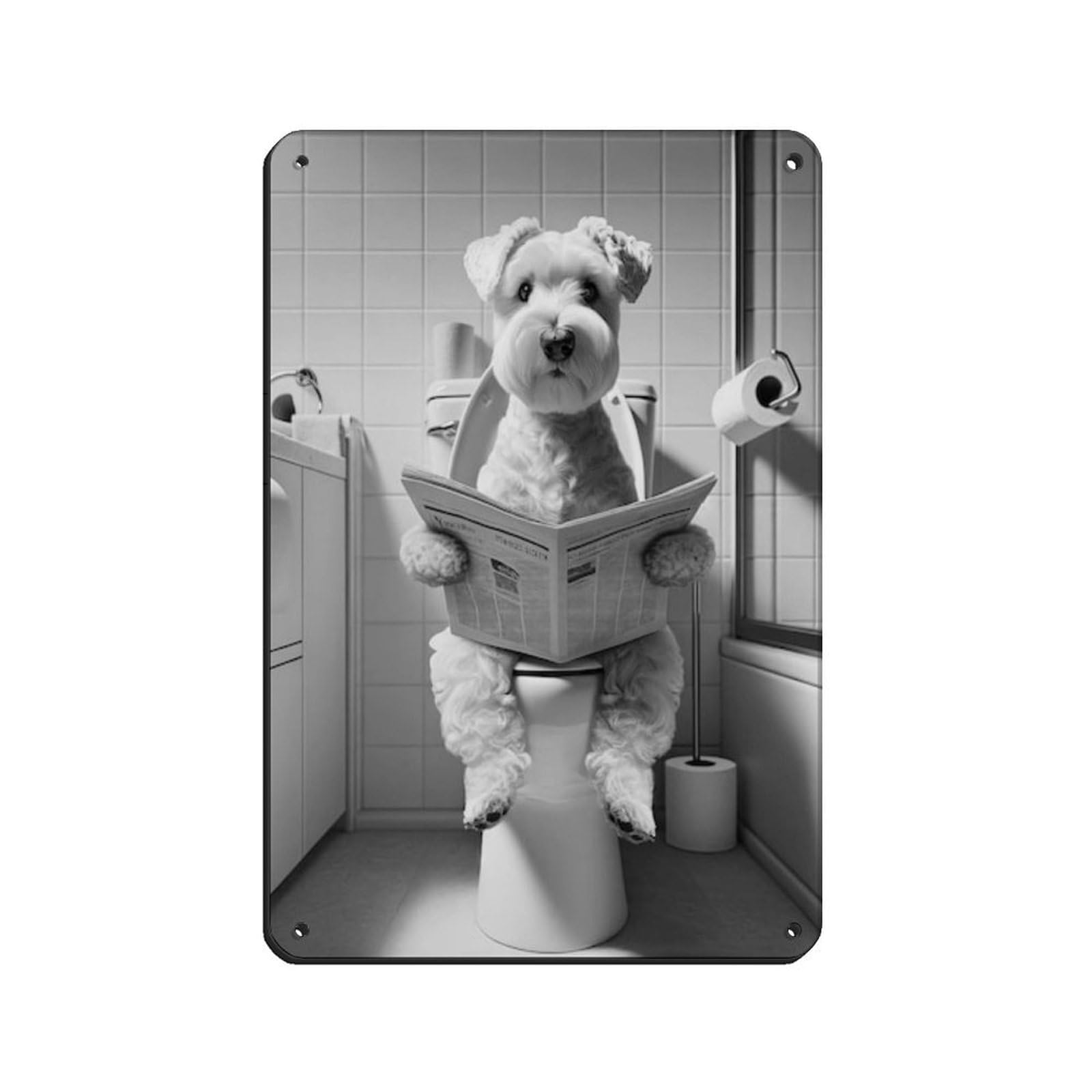 Lxwnze 20L X 30W Cm Sealyham Terrier, Funnybathroomdecor Retro Poster Metal Tin Sign Chic Art Retro Iron Painting Bar People Cave Cafe Family Garage Poster Wall Decoration 8X12inch(20X30cm)