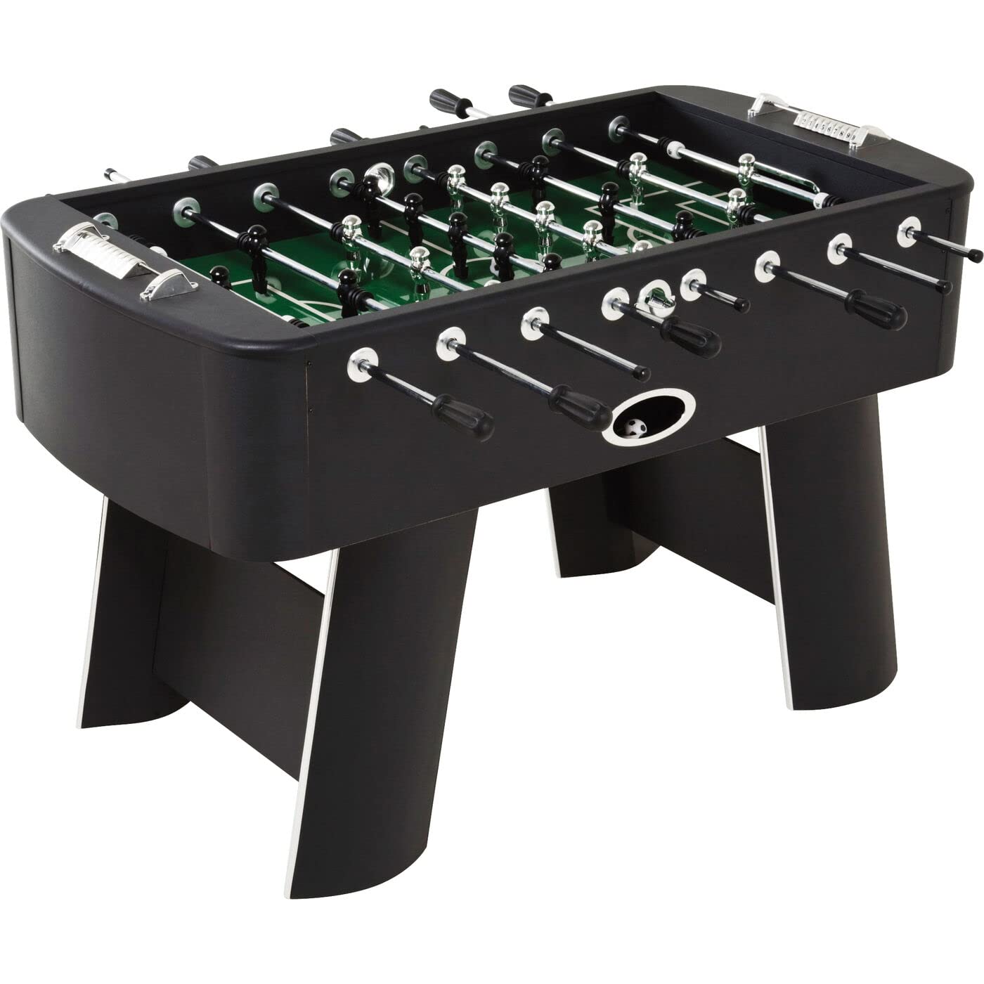 Kare Design Kicker Style , Calcio da Calcio, con 4 Palline, Nero/Argento, 90x125x145 cm (AxLxP)