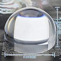Vista 4 de YOCTOSUN 3 Inch Acrylic Dome Magnifier 5X Paperweight Reading Magnifying Glass Optical Half Ball Lens with Nice Box and Polishing Pouch(80mm)