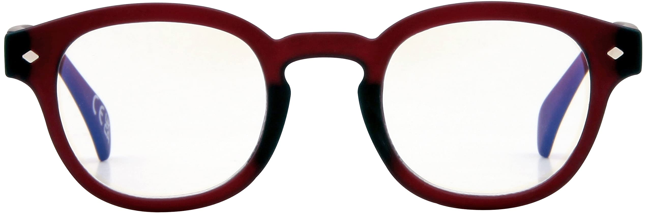 Foster Grant "Birch" Blue Light Reading Glasses, OxBlood Red, Multiple Magnifications
