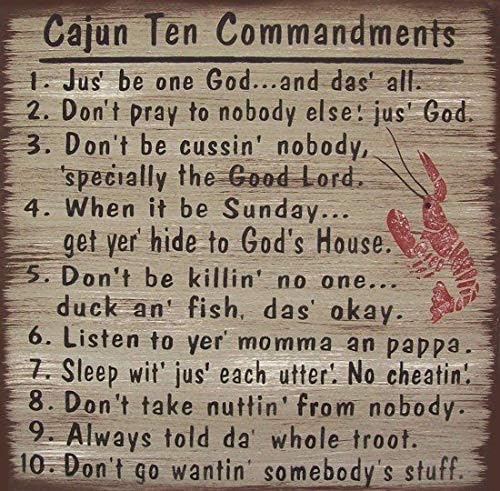 Adonis554Dan Cajun 10 Commandments Primitive Rustic Country Wood Sign Home Decor