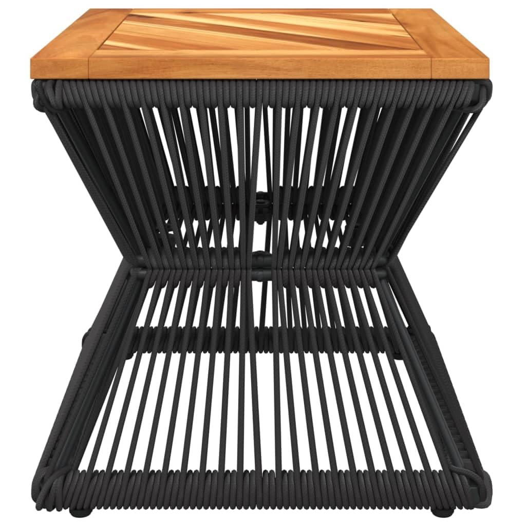 Homgoday Tavolino da caffè con base metallica nera, 38 x 38 x 38 cm, in legno massello di acacia, tavolino da tè per soggiorno, sala d'accoglienza degli ospiti, camera da letto e ufficio