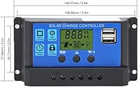 Vista 3 de Control de carga de batería Salida USB dual 12V/24V 30A Regulador inteligente Energía solar, controlador de panel solar con pantalla LCD, regulador