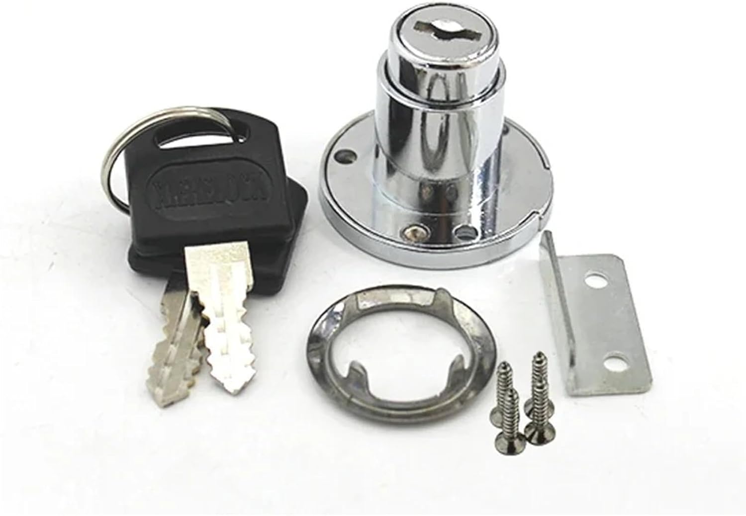 Circular Drawer Lock Wooden Kitchen Cabinet Push Lock Nickel Computer Key Keyed Different Furniture Hardware 1Pcs