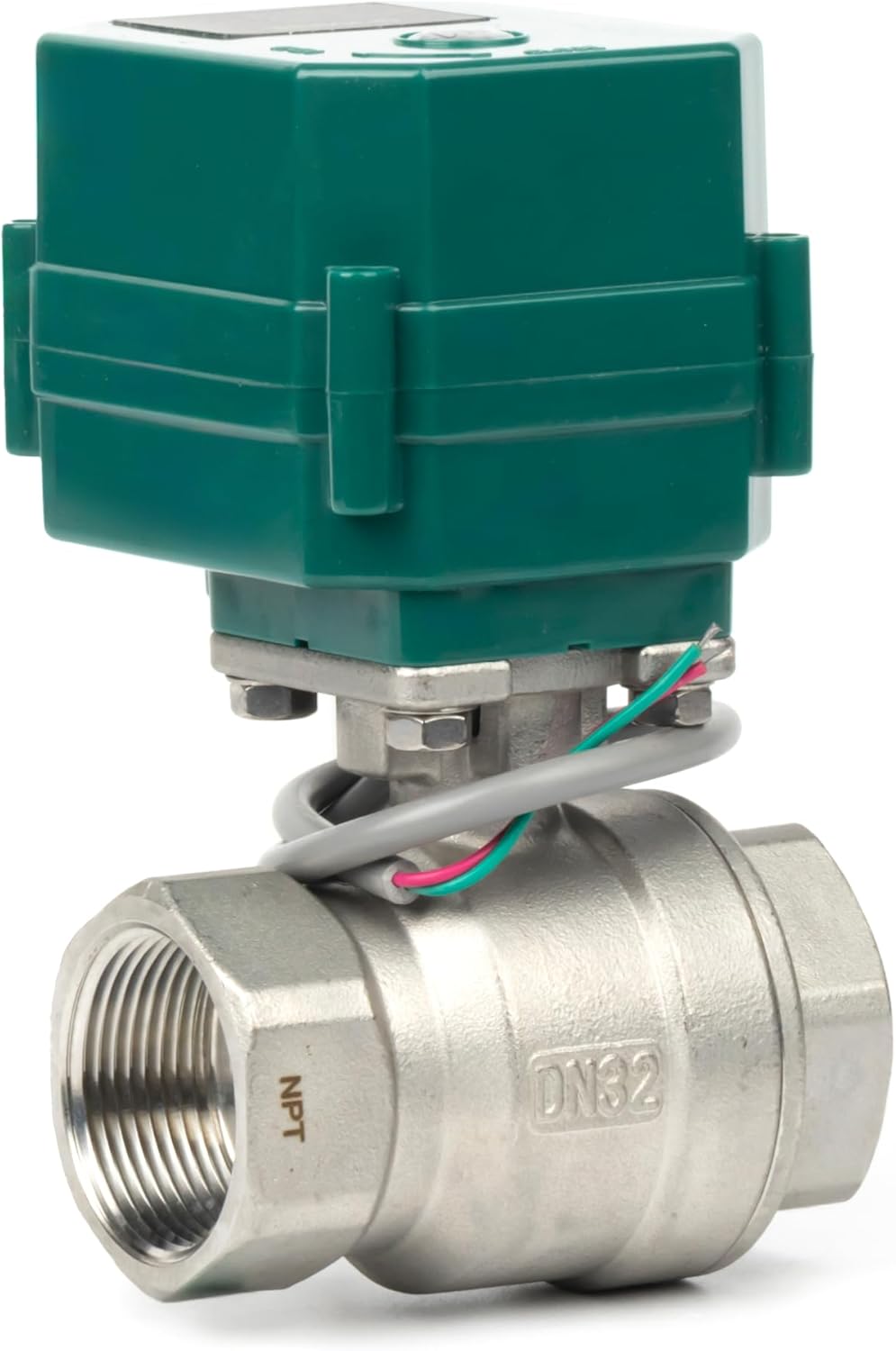 U.S. Solid 1-1/4” Motorized Ball Valve - NSF Certified 304SS Electric Ball Valve with Full Port, 9-24V AC/DC, 2-wire Auto Return, Normally Closed