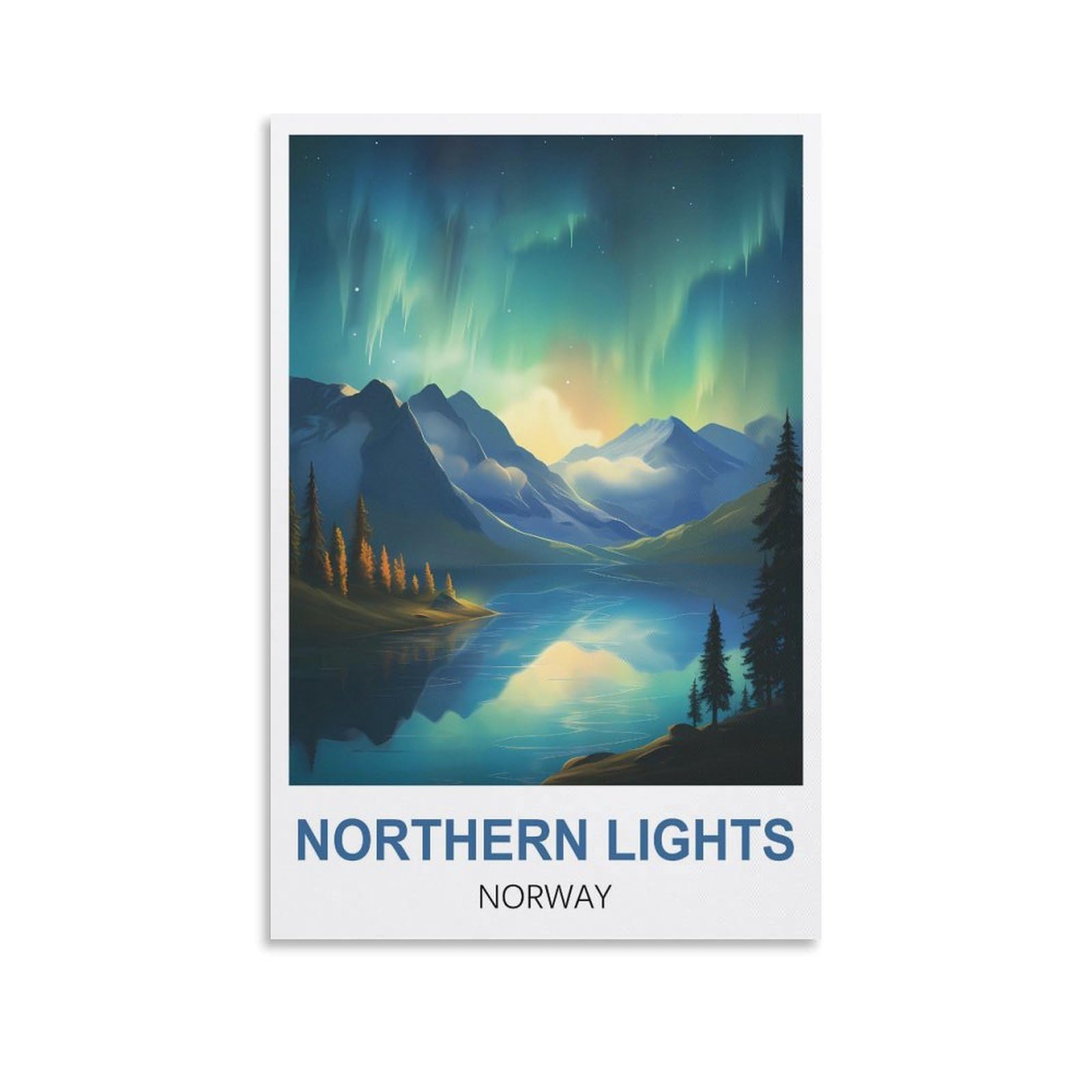 EZMLFA DIY Diamond Painting,Northern Lights Norway 5D Diamond Art DIY Cross Stitch Crystal Rhinestone Embroidery Pictures Craft for Home Wall 40x50cm