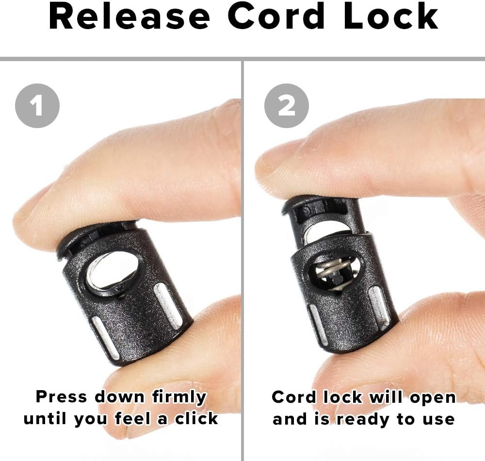 Craft County Plastic 1/4 Inch Spring-Loaded Ellipse Cord Lock Toggle Stoppers (Foliage Green, 100 Pack)