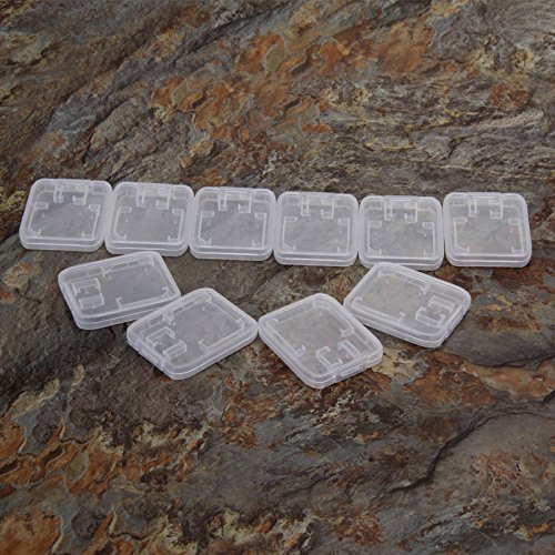 Akoak 10Pc Collection Clear Plastic Memory Card Case Holder For Sd Sdhc And Micro Sd Memory Card #TOP4
