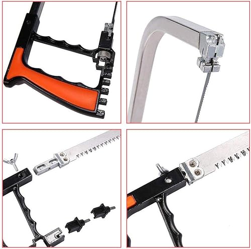 Miniatura 6 de Juego de sierra de mano multifunción de 12 piezas: sierra para metales, afrontamiento, arco, madera, acero para cortar madera, azulejos, vidrio,