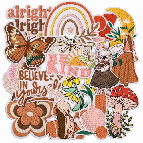 Ssyuysto 16PCS Boho Iron on Patches for Clothes | Vintage
